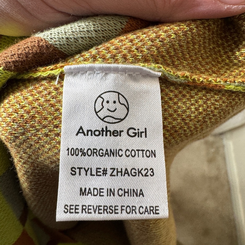Another Girl Women's Retro Artsy Vintage Check Knit Mod Polo Dress size S - Picture 9 of 9